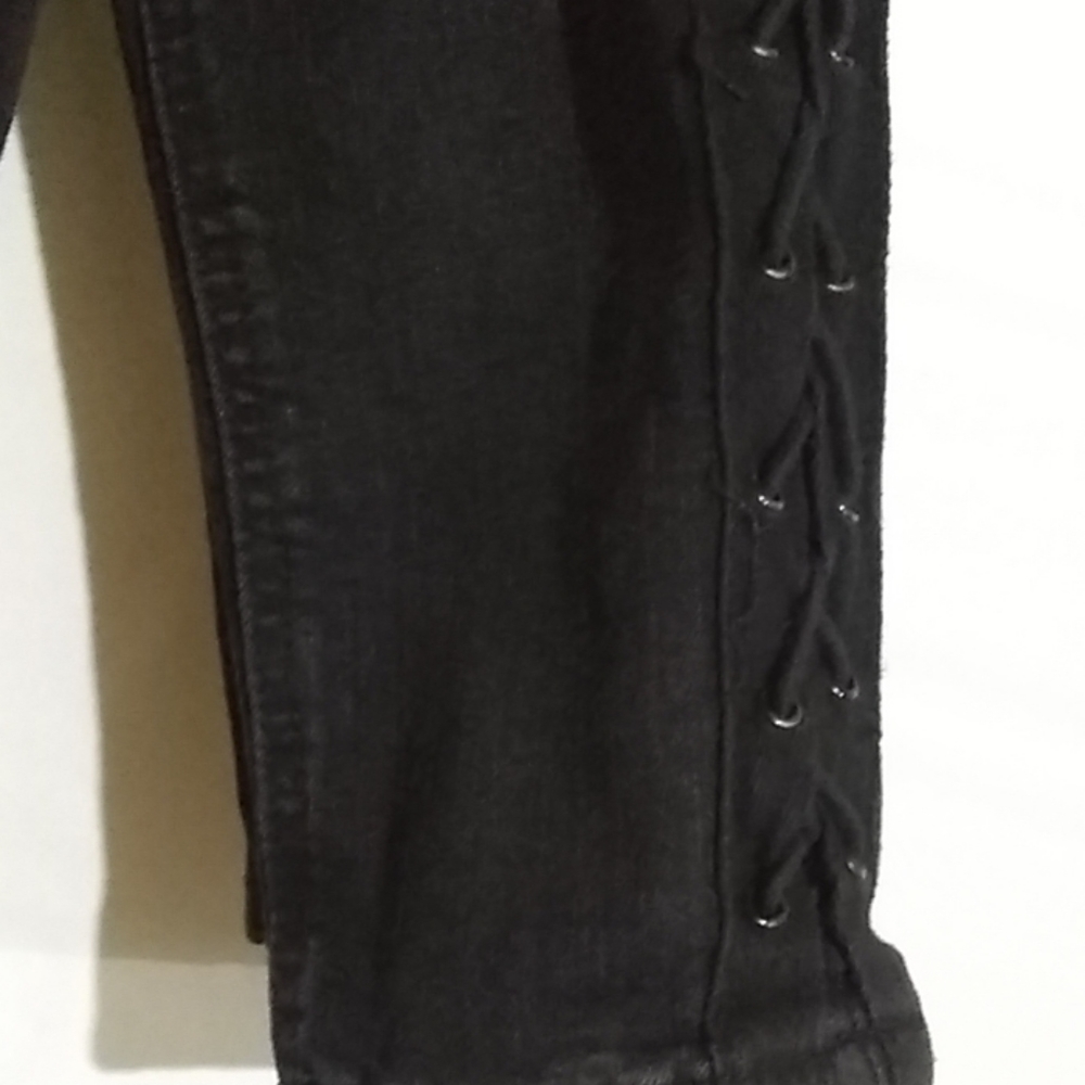 Indigo Rein Side Lace-Up Jeans Size 5/26 - Picture 2 of 8
